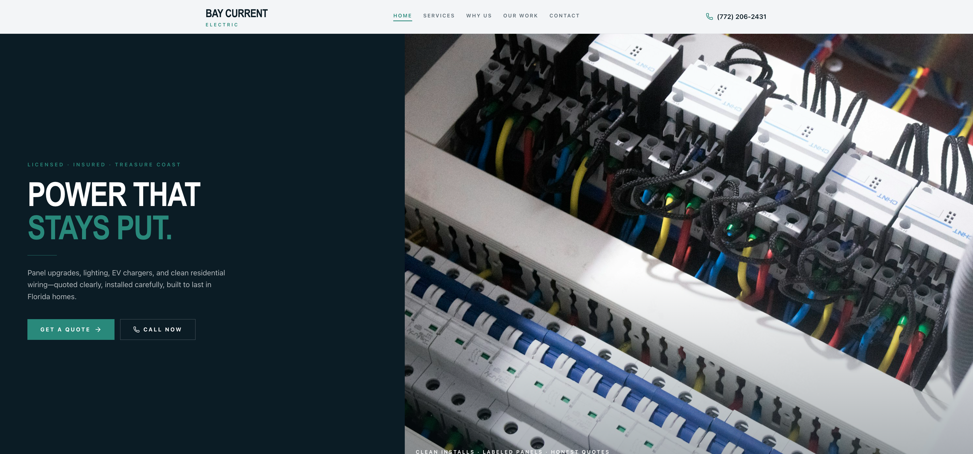 Electrician website example