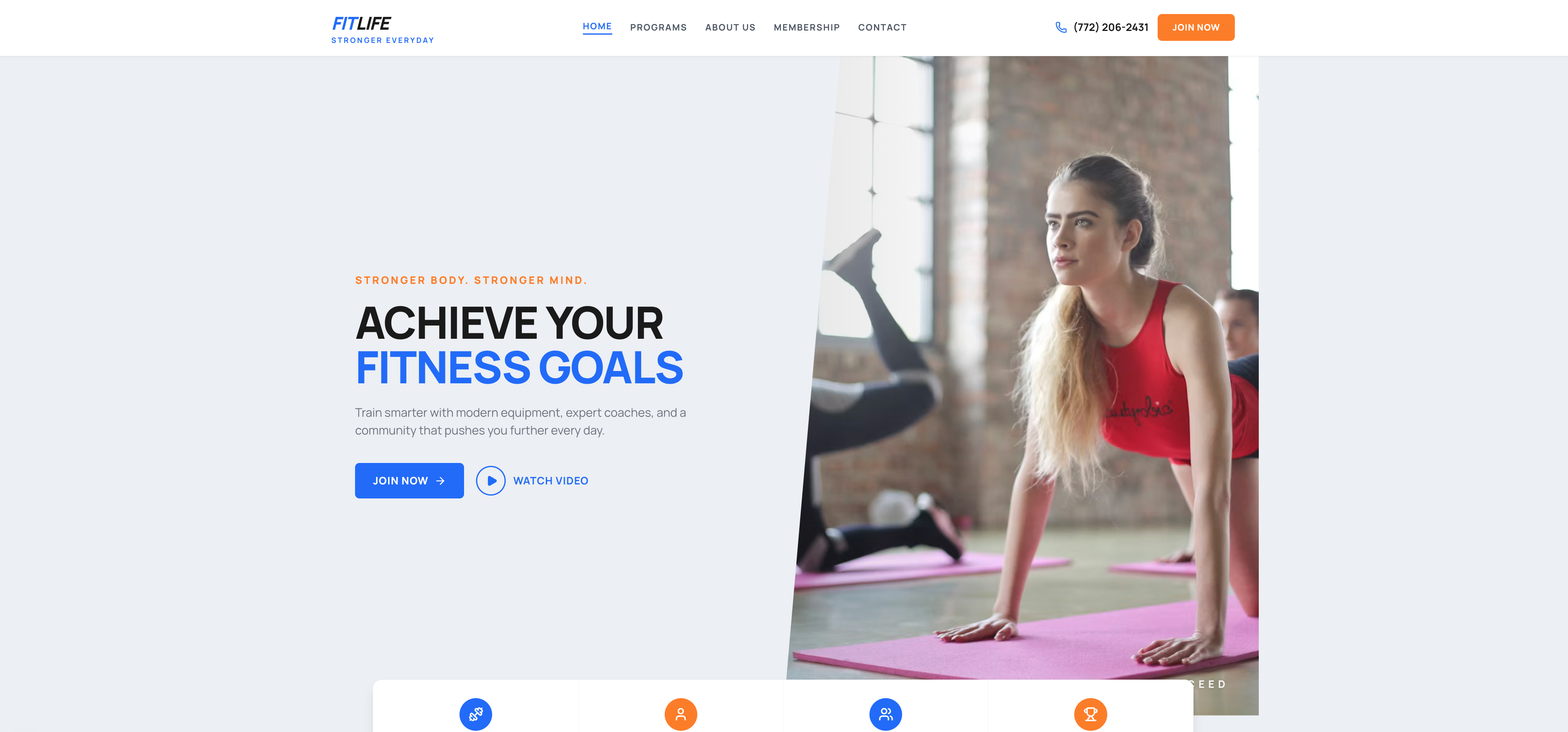 Fitness website example
