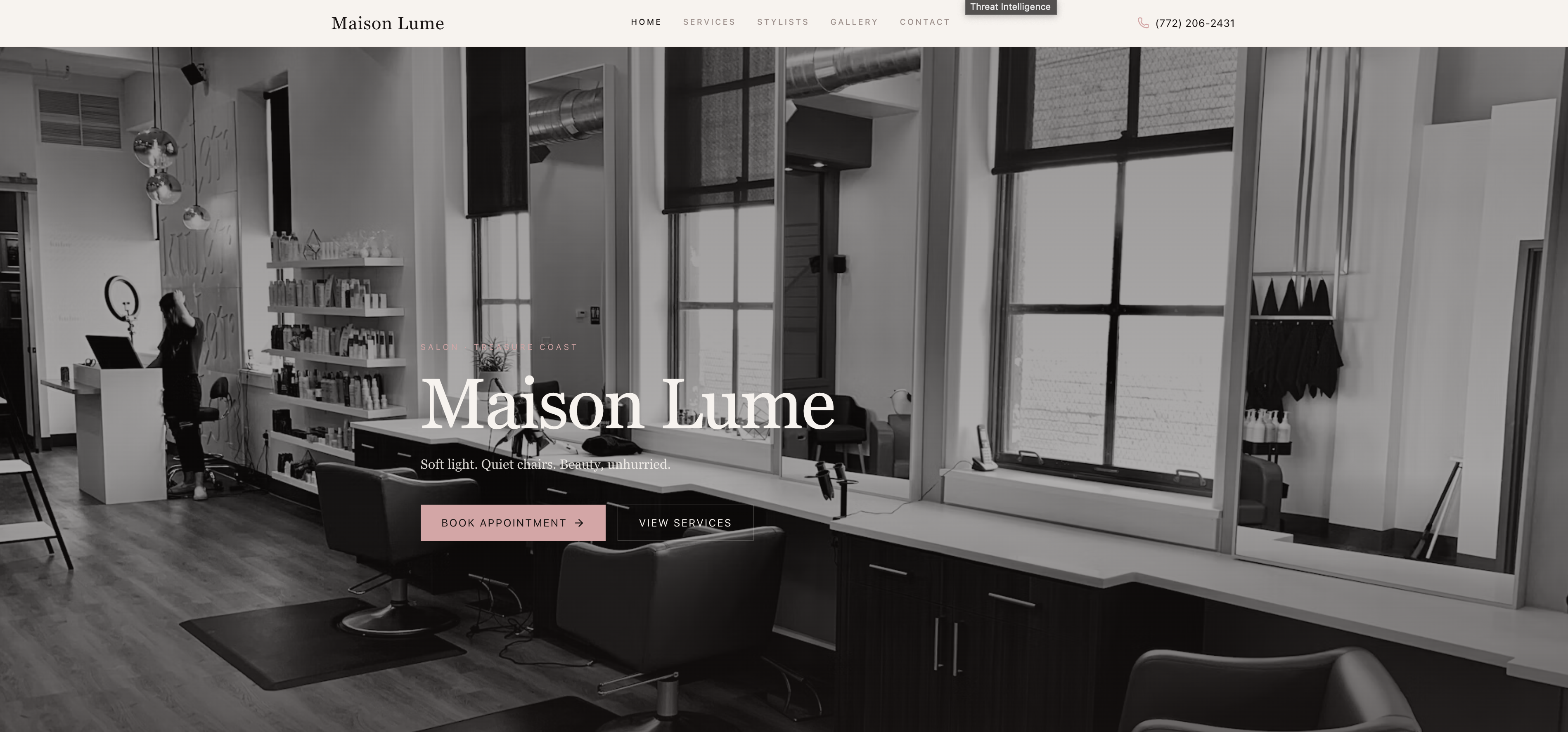 Salon website example